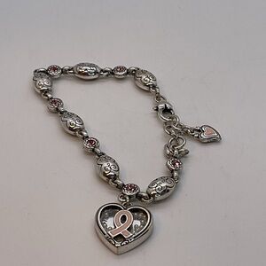 Brighton Power of Pink Legacy Heart Charm Bracelet